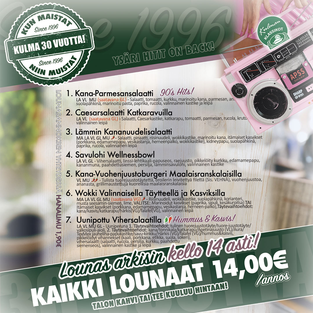 Kulman LOUNAS 14€ / annos Kulma