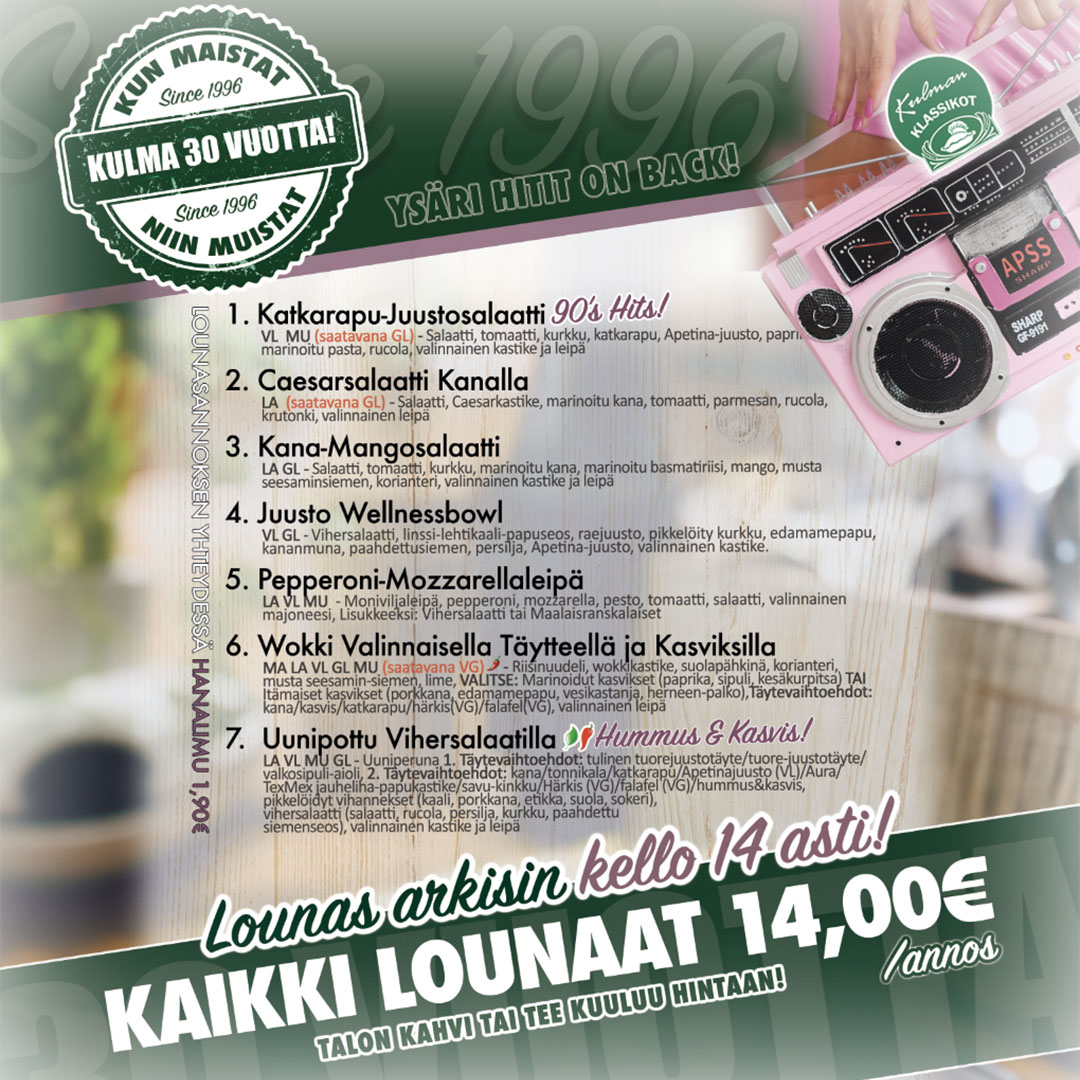 Kulman LOUNAS 14€ / annos Kulma