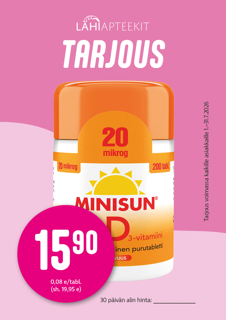 Heinäkuun tarjous Myyrmannin Apteekki