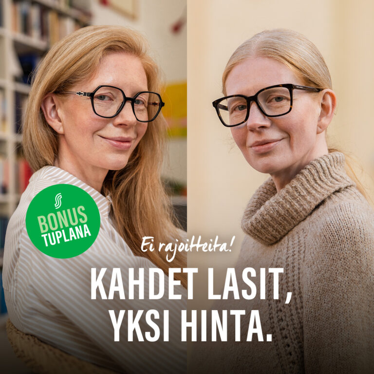 Kahdet lasit, yksi hinta. Silmäasema